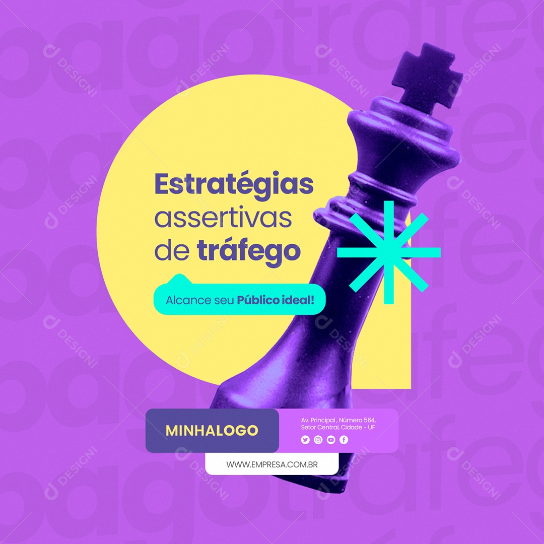 Tráfego Pago Estratégias Assertivas de Tráfego Alcance seu Público Ideal Social Media PSD Editável