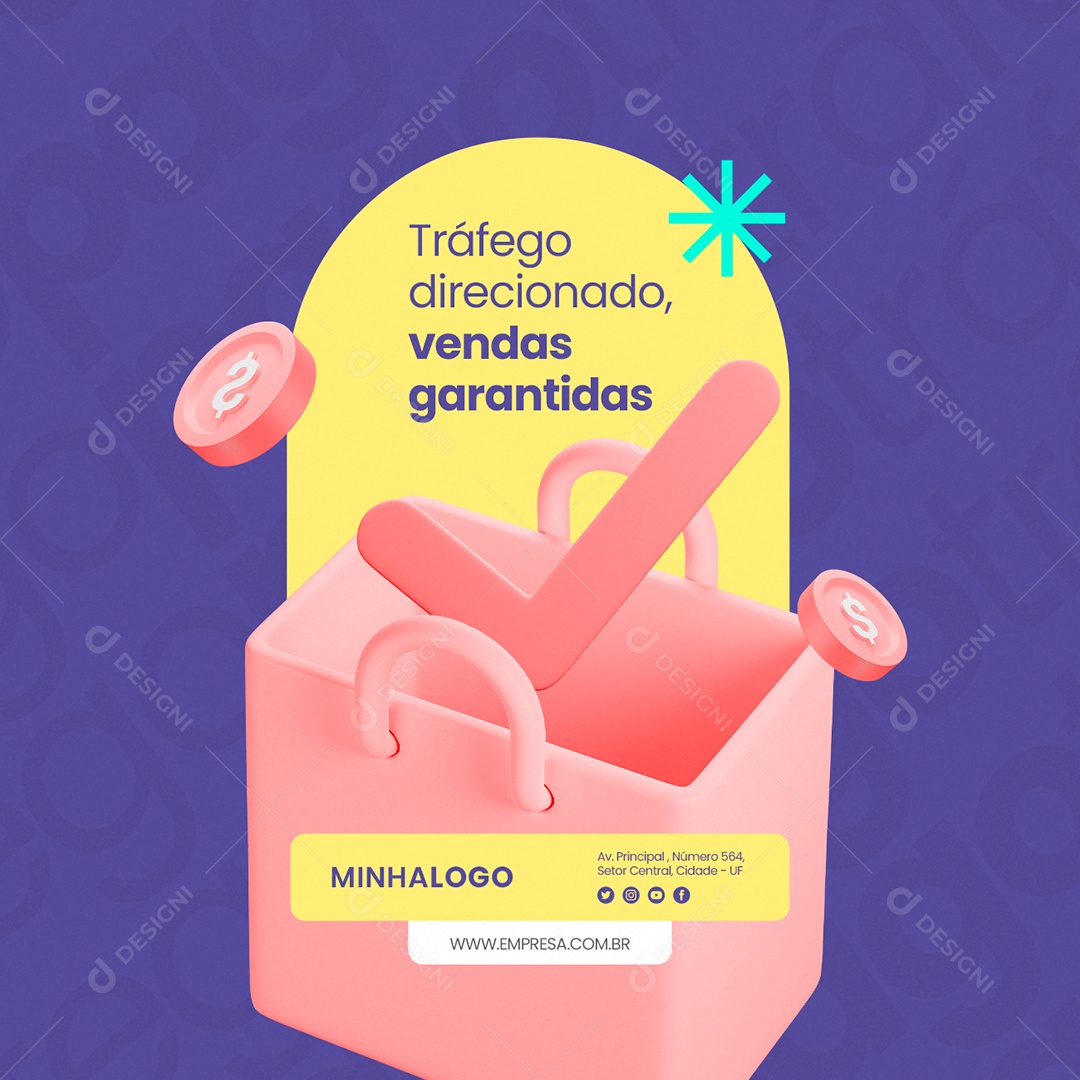 Tráfego Pago Tráfego Direcionado Vendas Garantidas Social Media PSD Editável