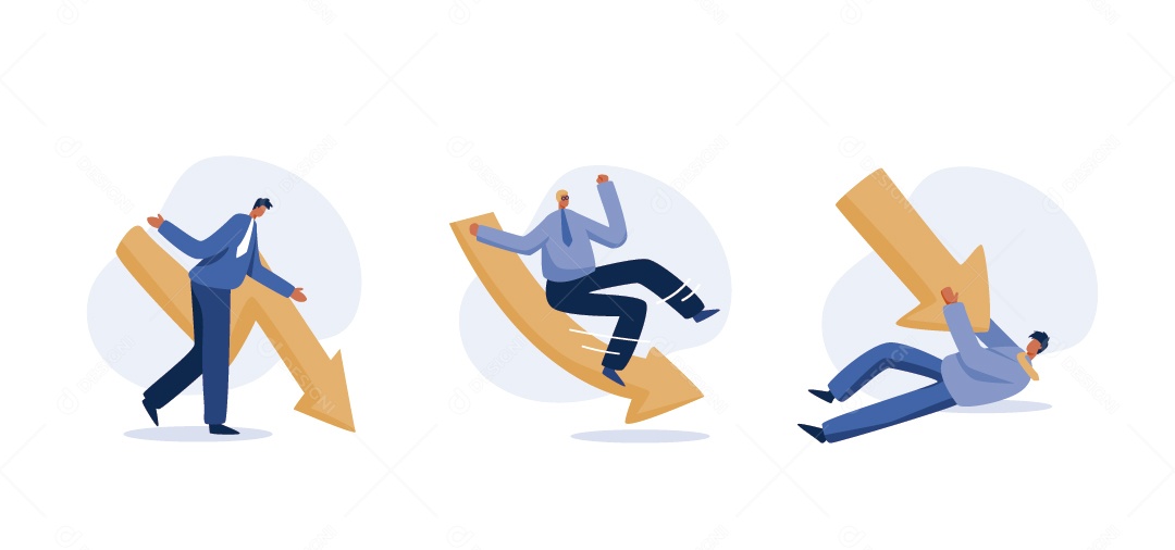 Queda de Mercado de Ações Vetor EPS