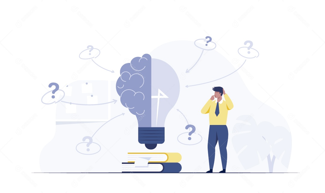 Duvida de Empresário Vetor EPS