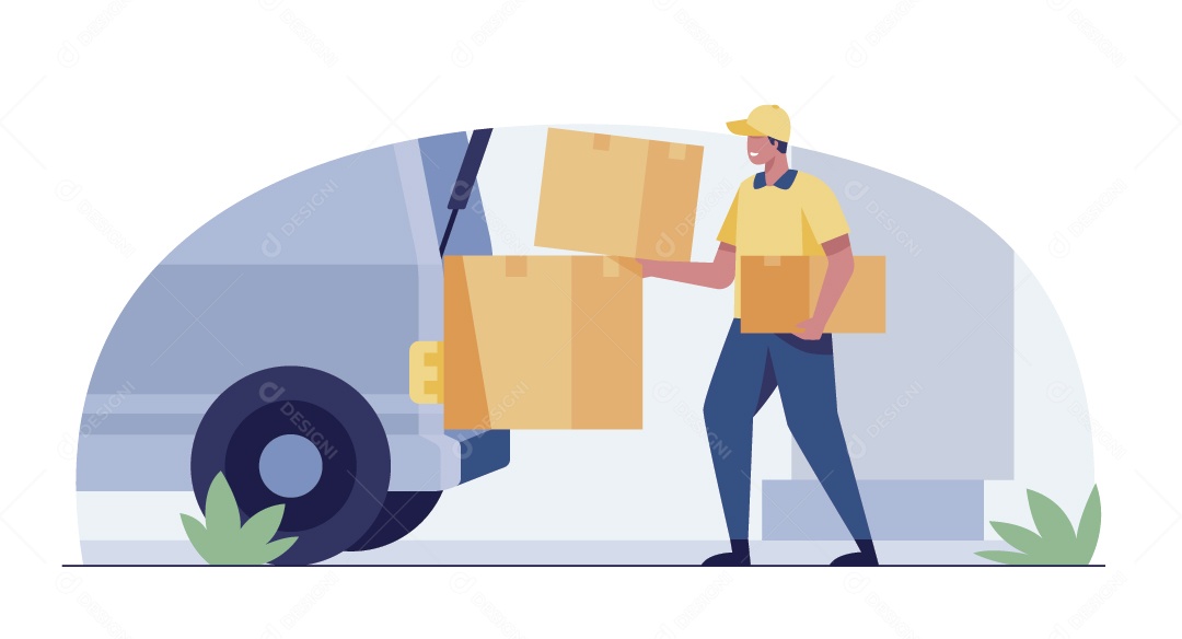 Encomendas Ilustração Vetor EPS