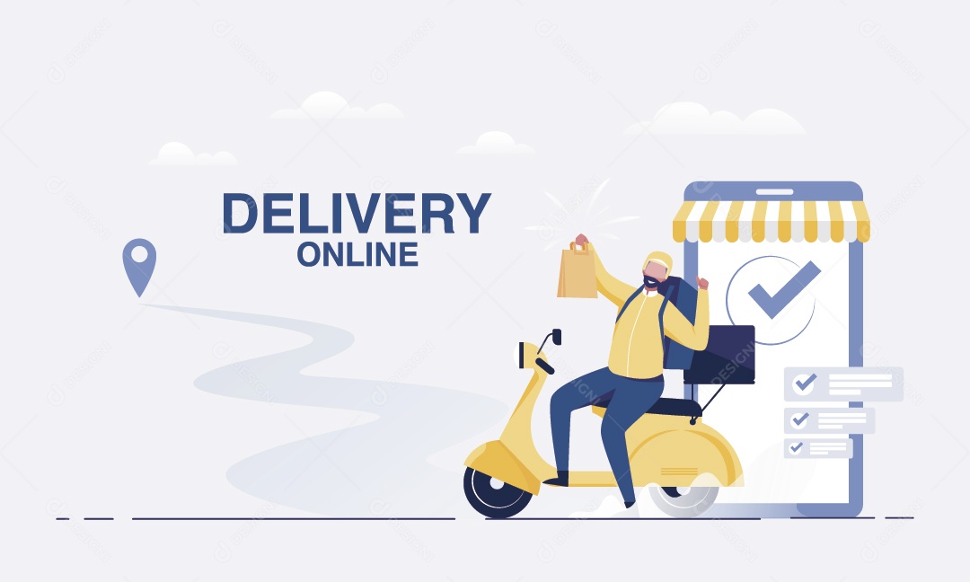 Serviços de Delivery Ilustração Vetor EPS