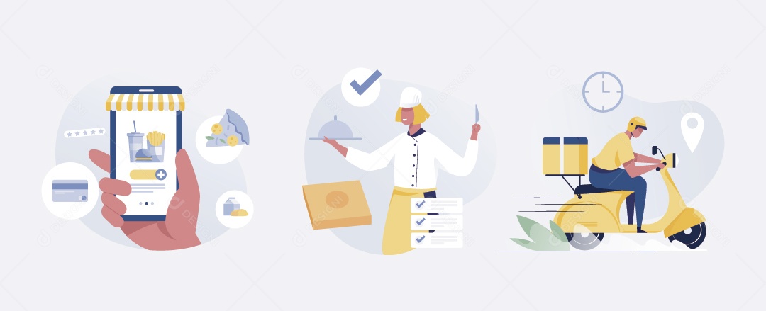 Serviço de Entregas Ilustração Vetor EPS