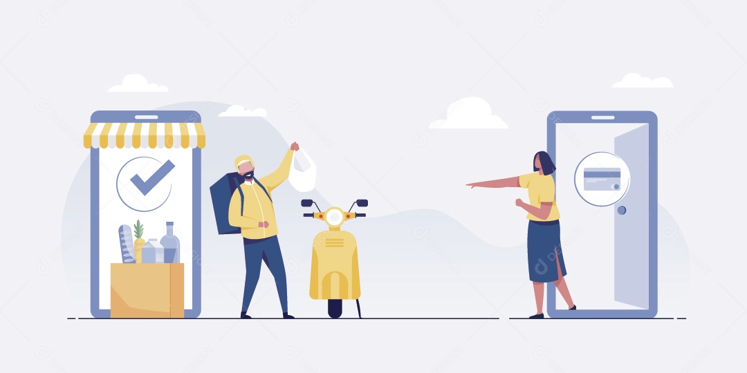 Serviço de Entregas Ilustração Vetor EPS