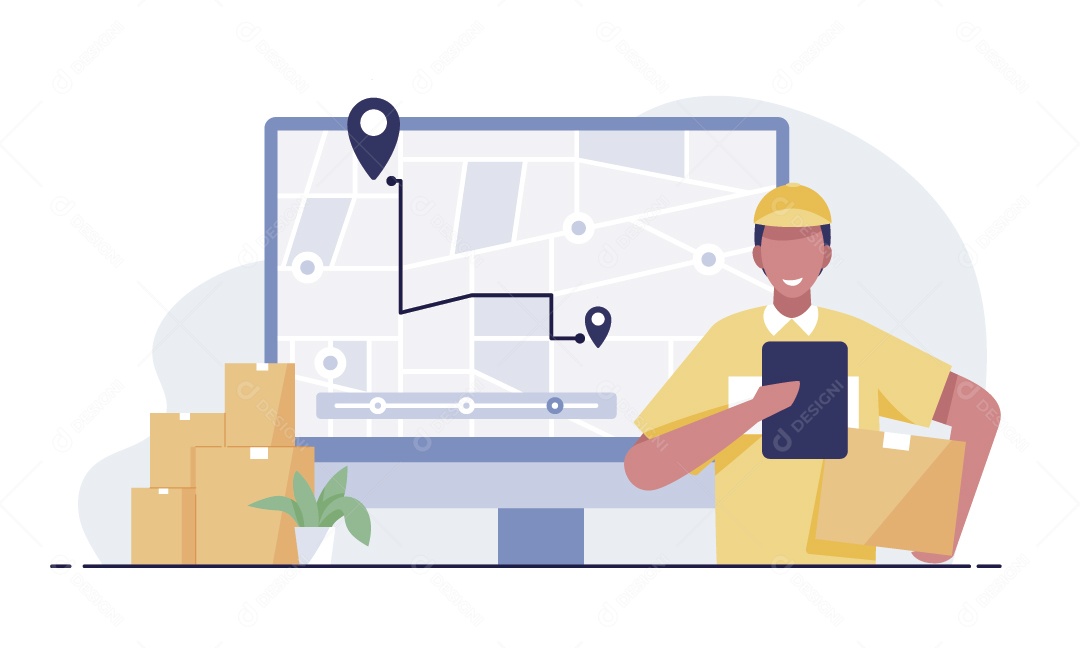 Serviço de Entregas Ilustração Vetor EPS