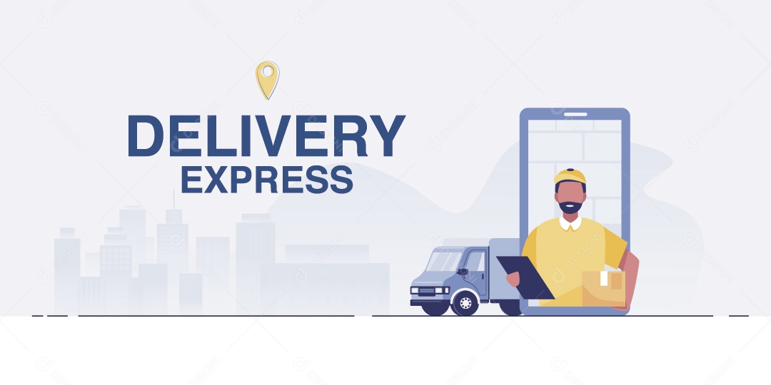 Serviço de Entregas Ilustração Vetor EPS