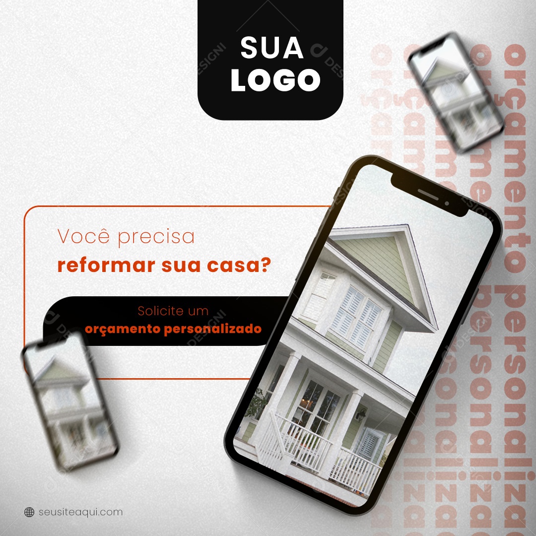 Você Precisa Reformar sua Casa Social Media PSD Editável