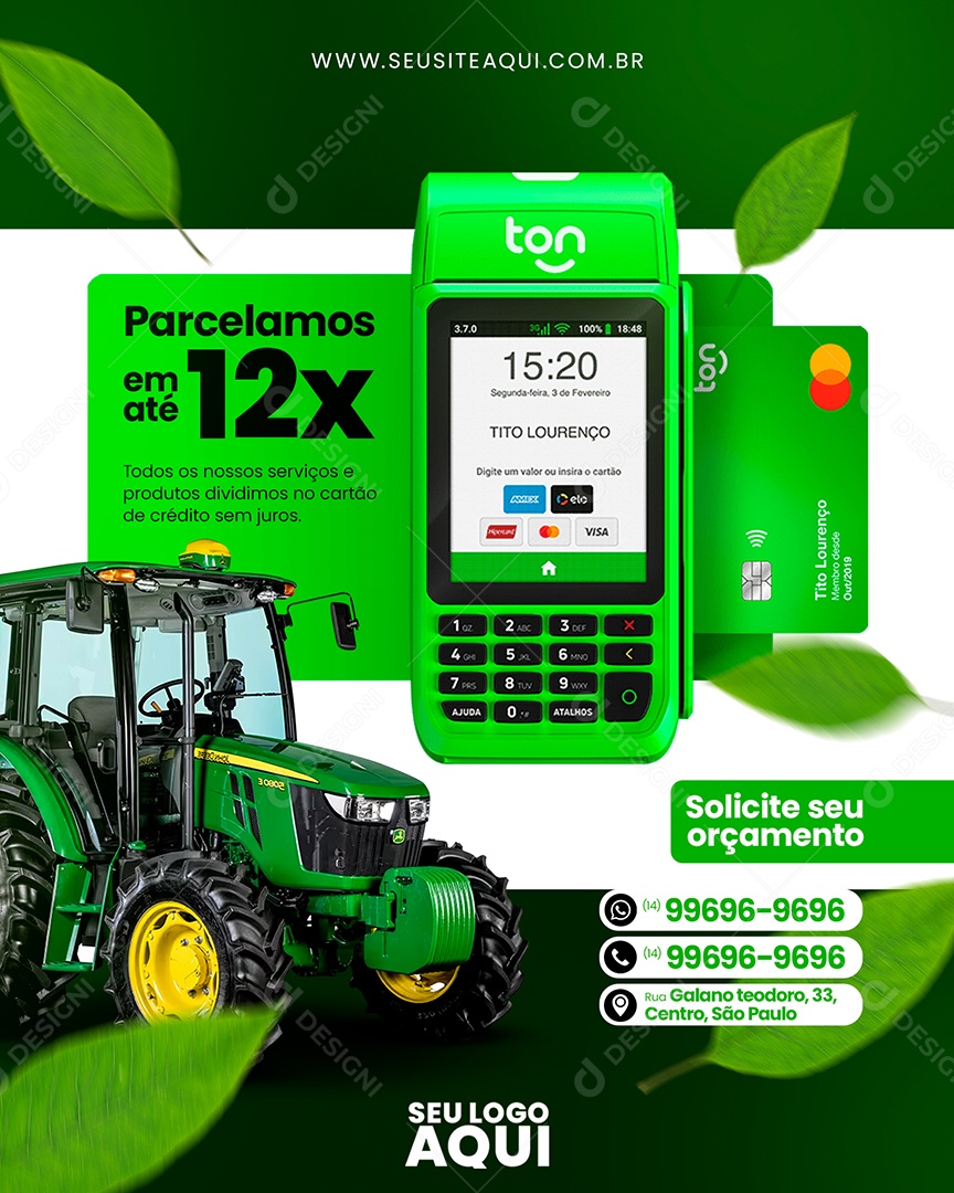 Social Media Solicite Seu Orçamento Agro PSD Editável