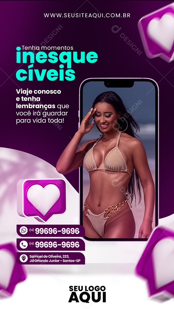 Story Tenha Momentos Inesquecíveis Agência De Viagem Social Media PSD Editável