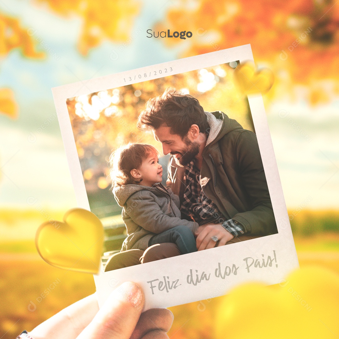 Social Media Feliz Dia Dos Pais 13 De Agosto PSD Editável