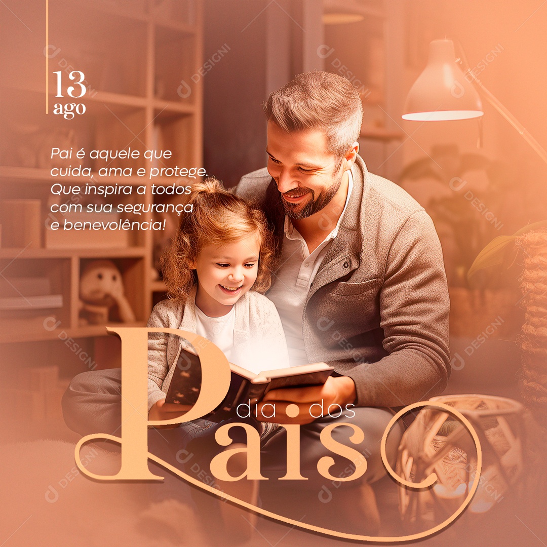 Social Media Ama E Protege Dia Dos Pais PSD Editável