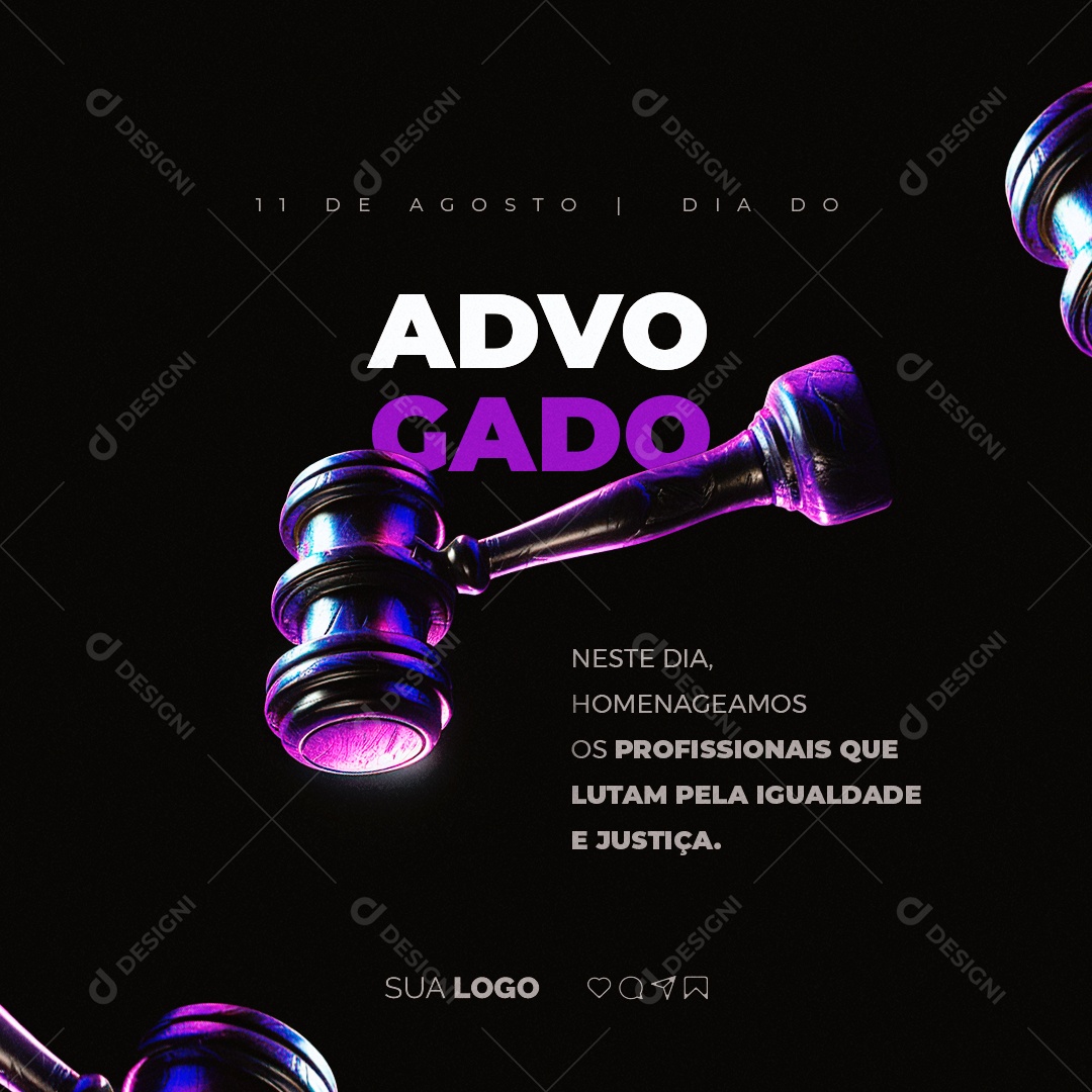 Dia Do Advogado Homenageamos os Profissionais que Lutam Social Media PSD Editável