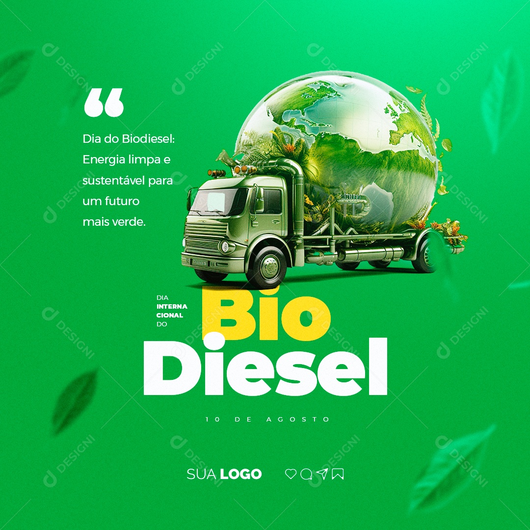 Dia Internacional do Biodiesel Energia Limpa e Sustentável para Um Futuro Social Media PSD Editável