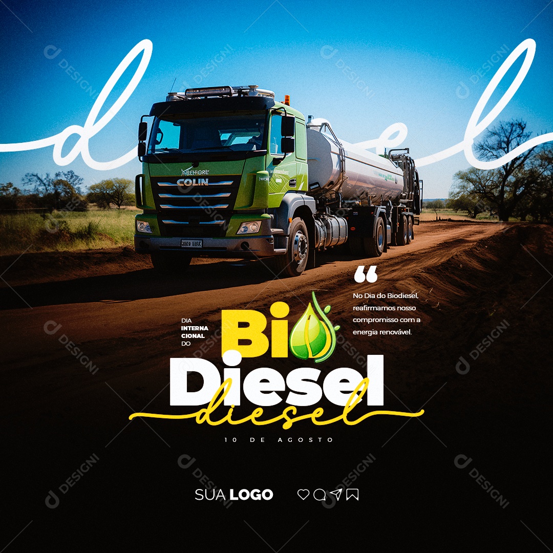 Social Media Dia Internacional do Biodiesel 10 de Agosto PSD Editável