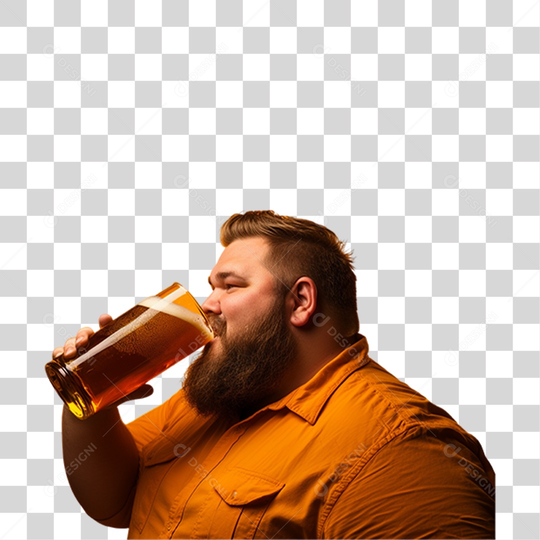 Homem Segurando Copo com Cerveja PNG Transparente