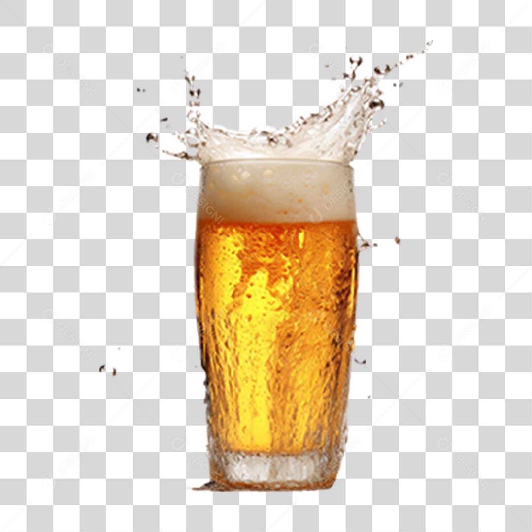 Copo com Cerveja PNG Transparente