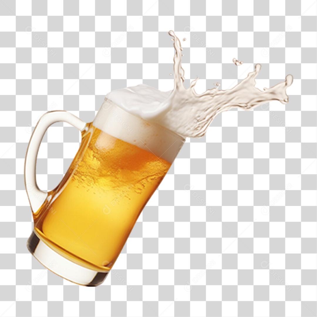 Copo com Cerveja PNG Transparente