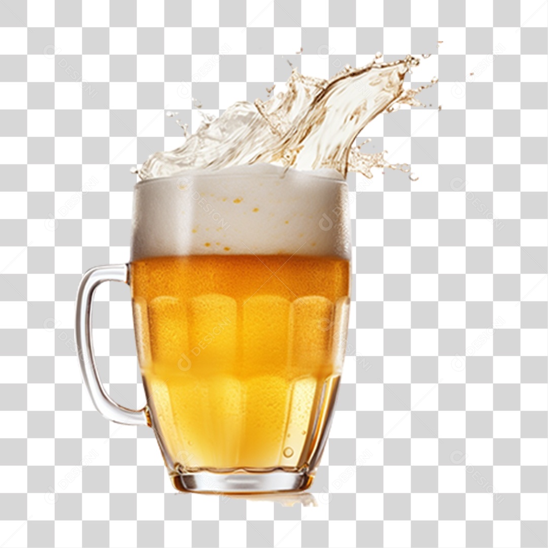 Copo com Cerveja PNG Transparente