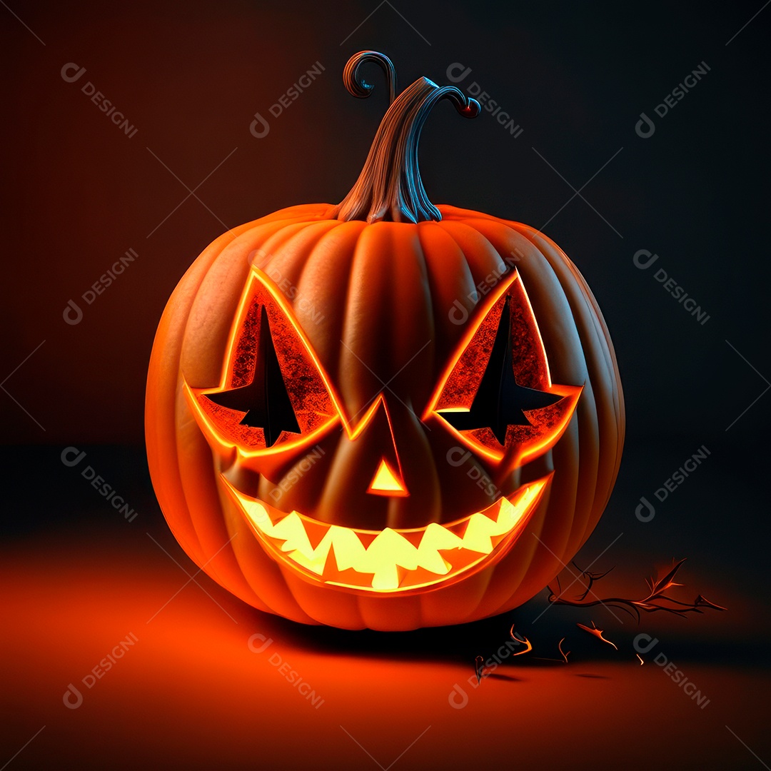 Abóbora halloween 3d 8k olhos aperfeiçoa o fundo.