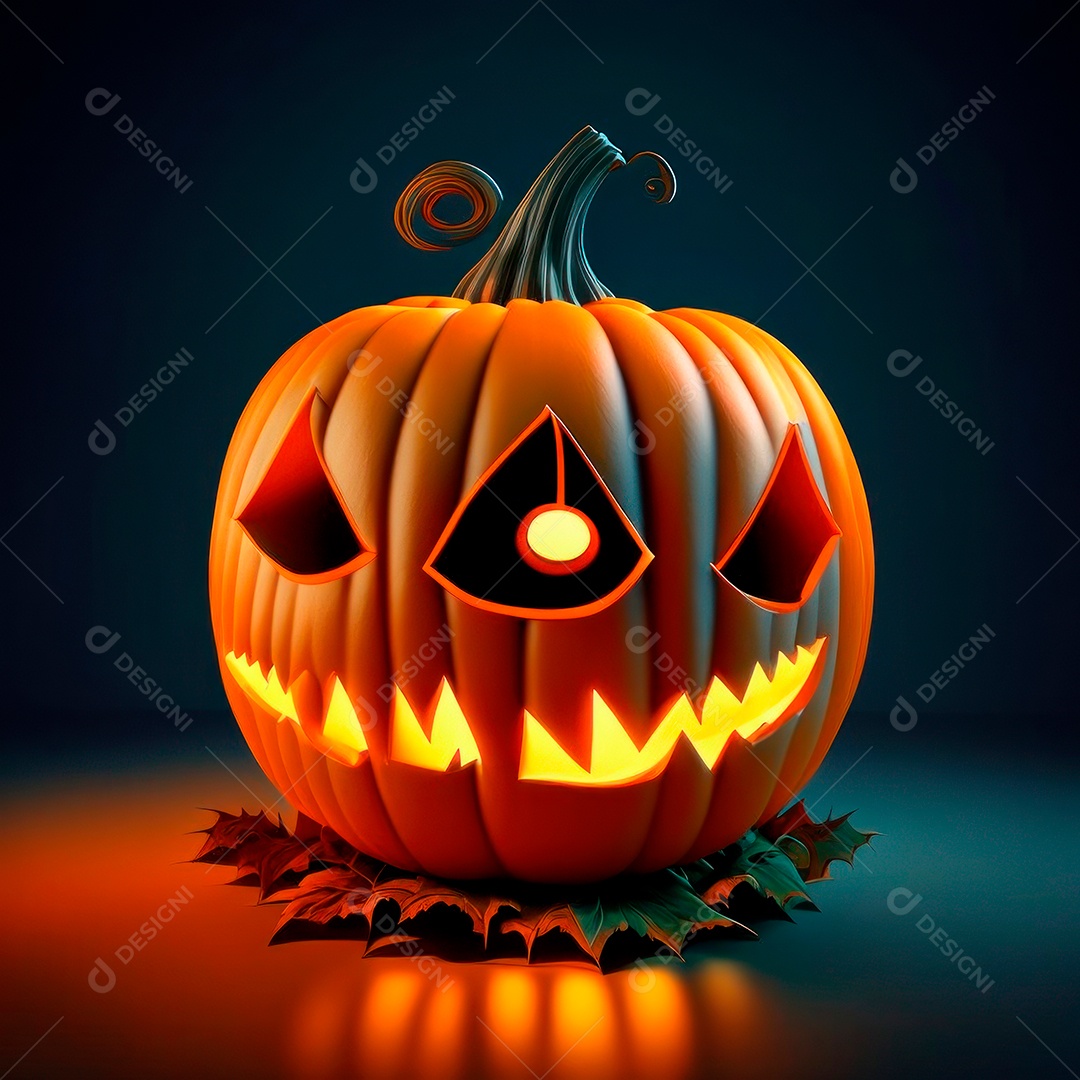 Abóbora halloween 3d 8k olhos aperfeiçoa o fundo.
