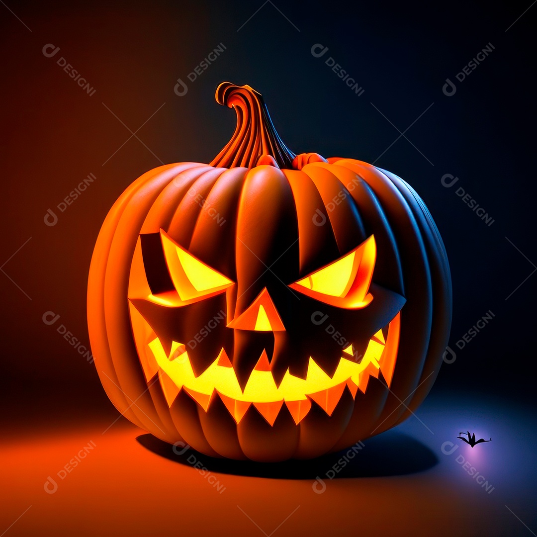 Abóbora halloween 3d 8k olhos aperfeiçoa o fundo.