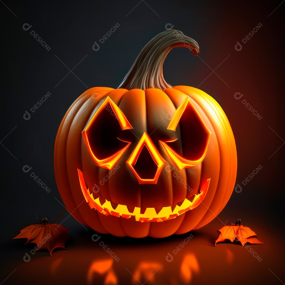 Abóbora halloween 3d 8k olhos aperfeiçoa o fundo.