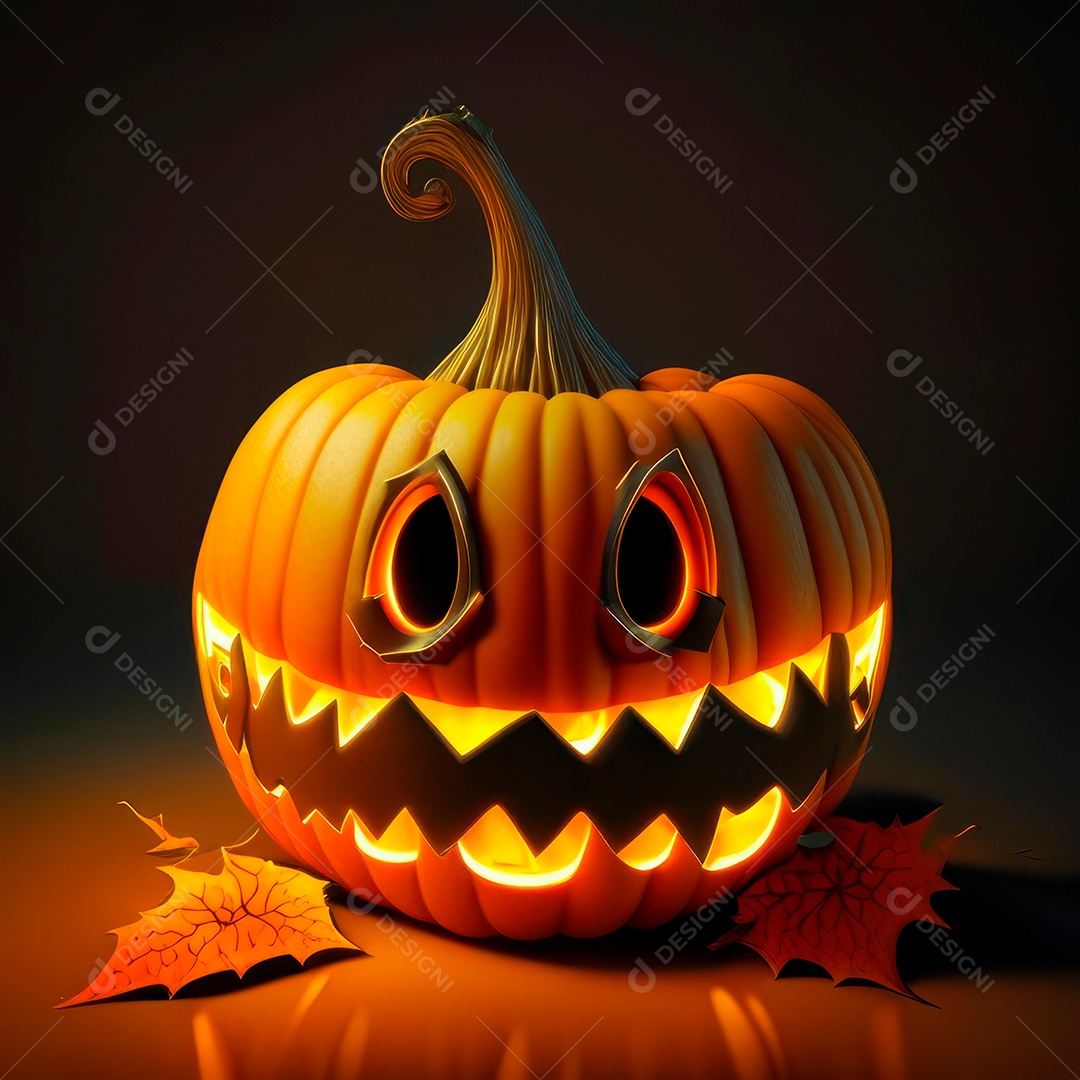 Abóbora halloween 3d 8k olhos aperfeiçoa o fundo.