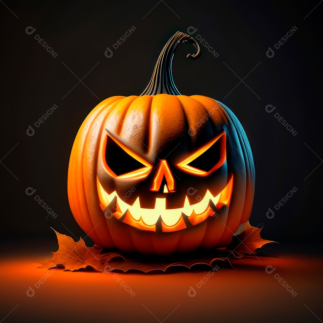 Abóbora halloween 3d 8k olhos aperfeiçoa o fundo.