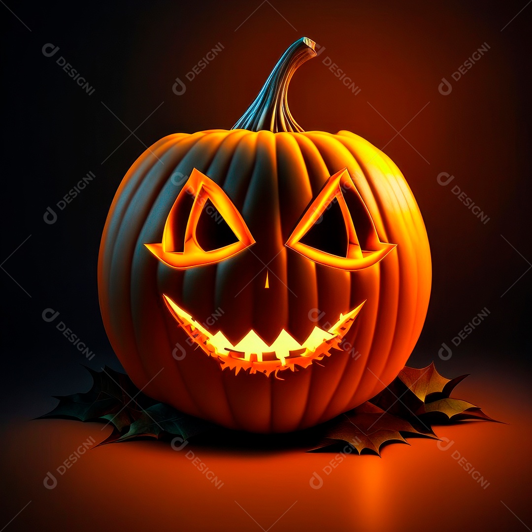 Abóbora halloween 3d 8k olhos aperfeiçoa o fundo.