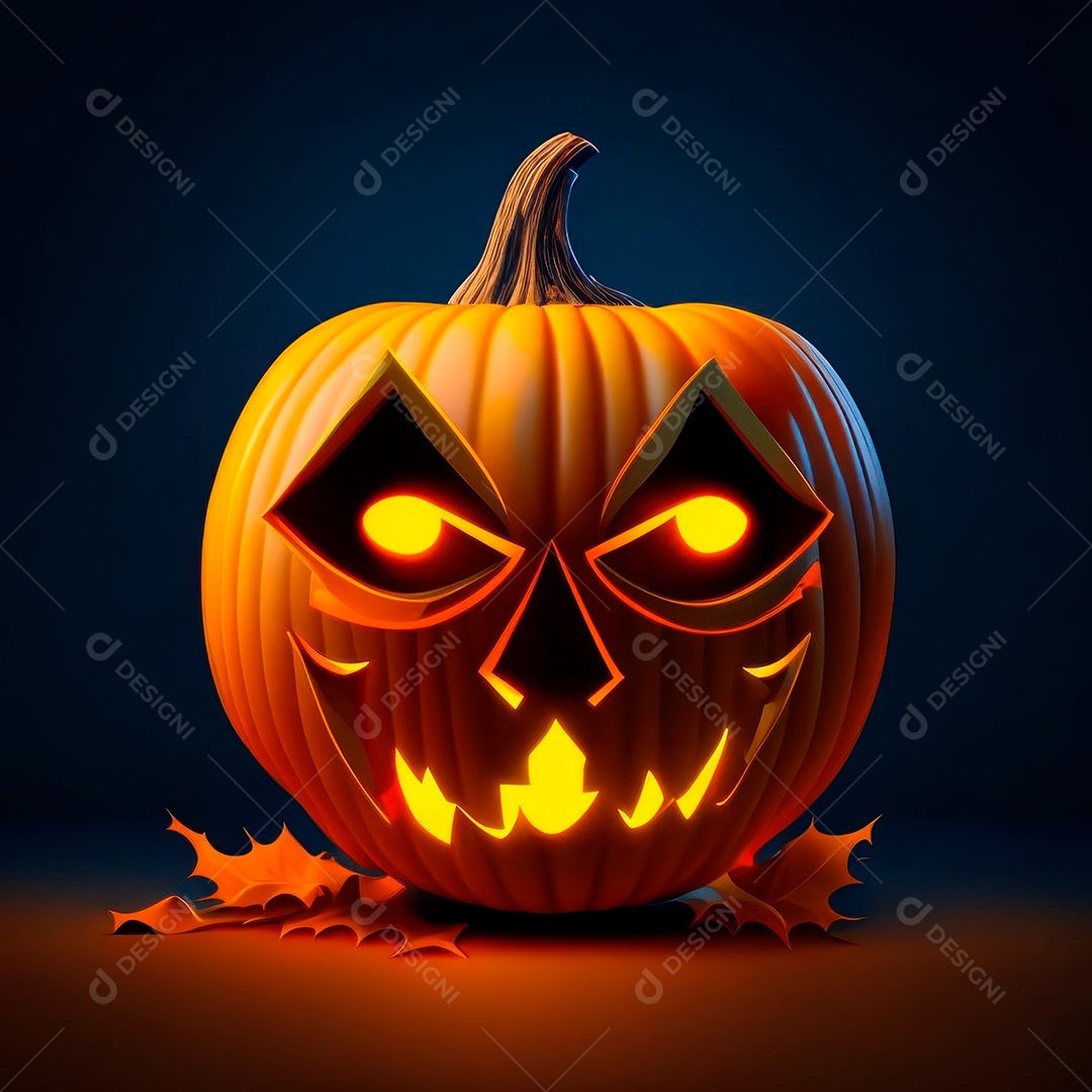 Abóbora halloween 3d 8k olhos aperfeiçoa o fundo.