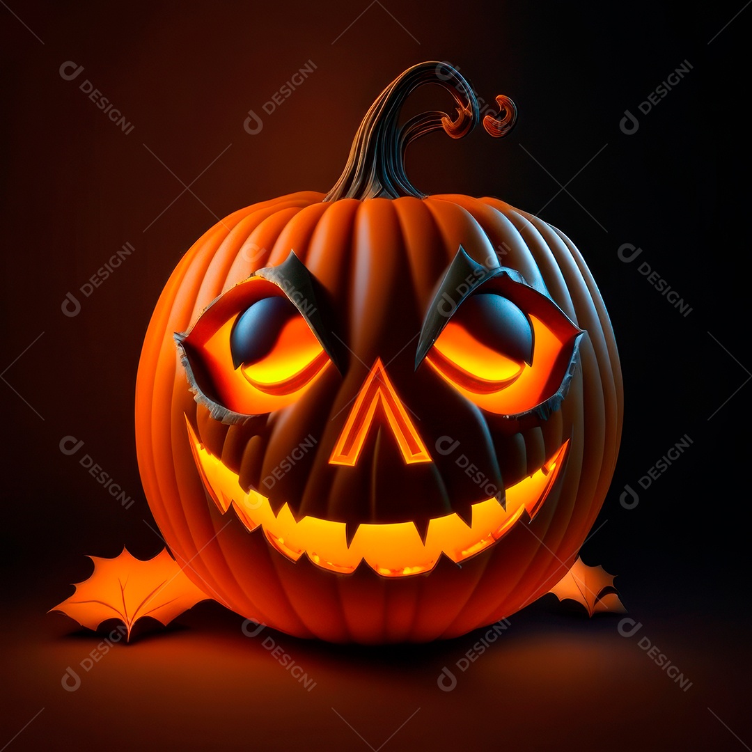 Abóbora halloween 3d 8k olhos aperfeiçoa o fundo.