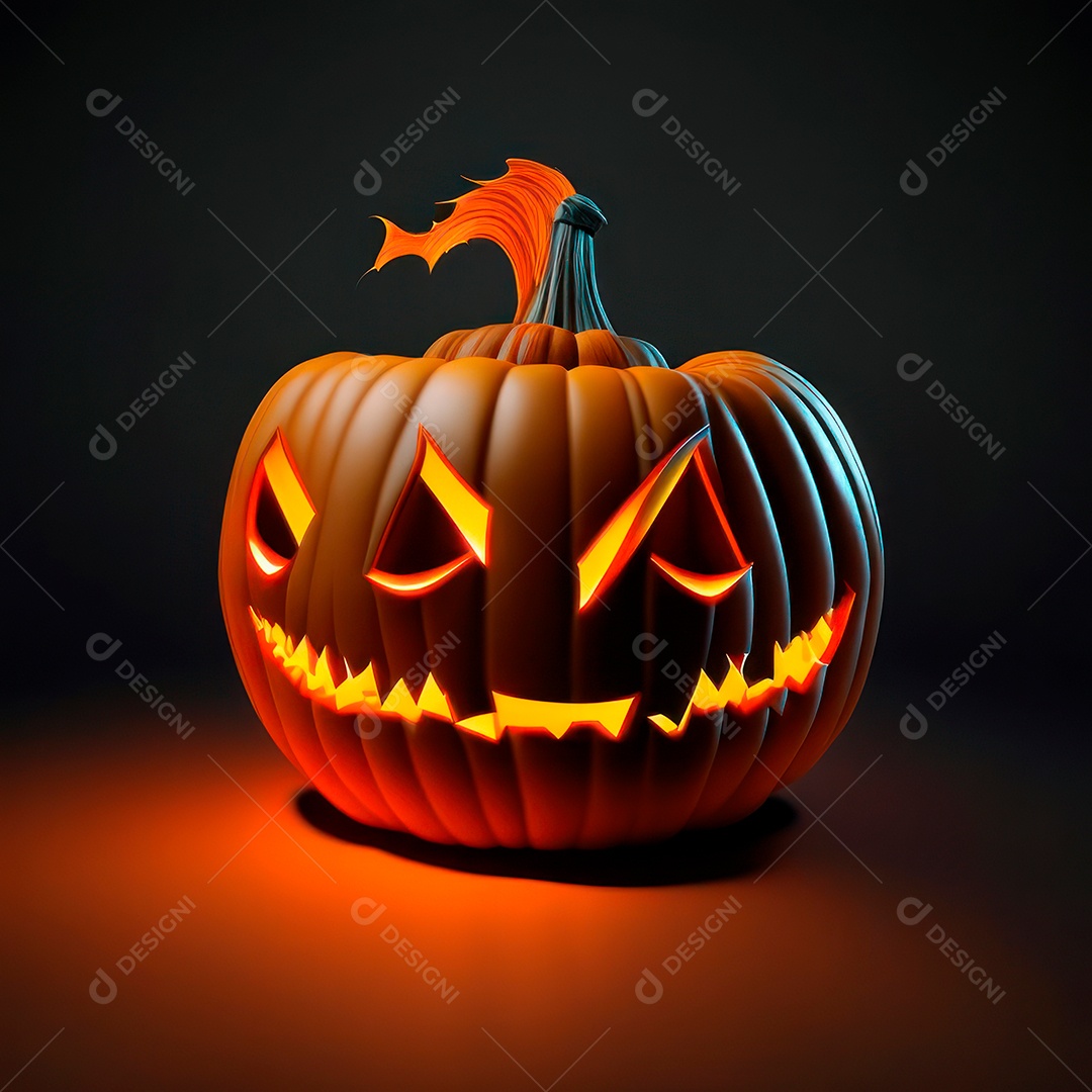 Abóbora halloween 3d 8k olhos aperfeiçoa o fundo.