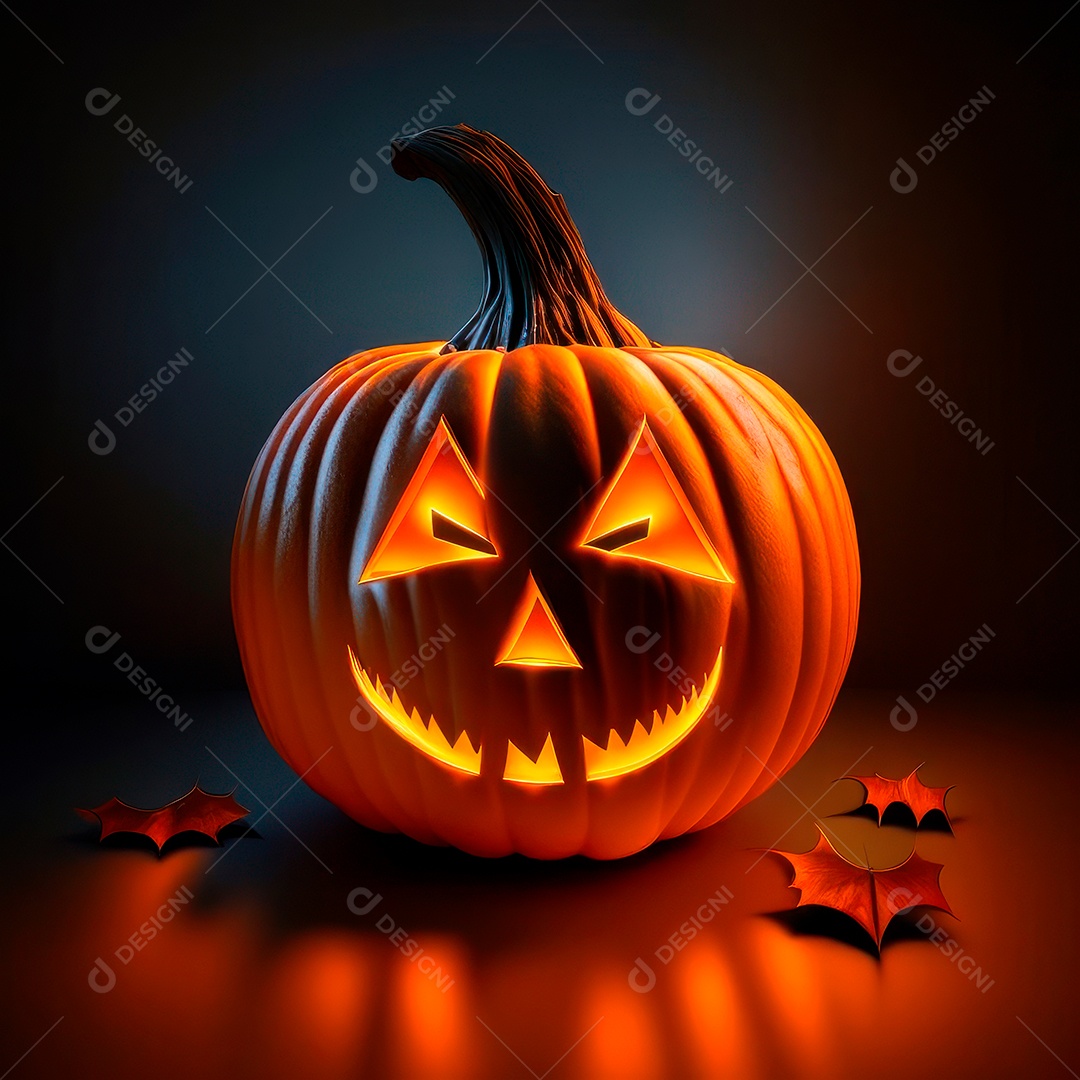 Abóbora halloween 3d 8k olhos aperfeiçoa o fundo.