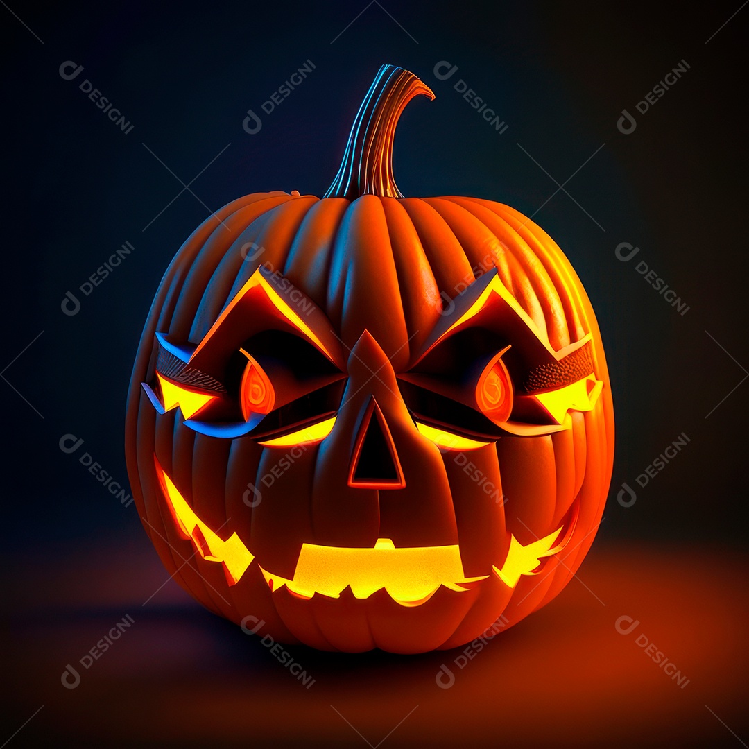 Abóbora halloween 3d 8k olhos aperfeiçoa o fundo.
