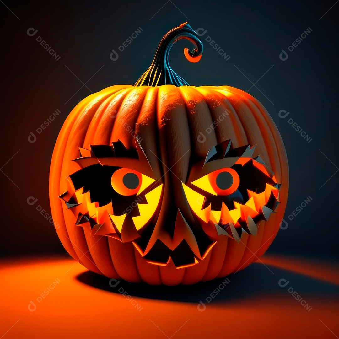 Abóbora halloween 3d 8k olhos aperfeiçoa o fundo.