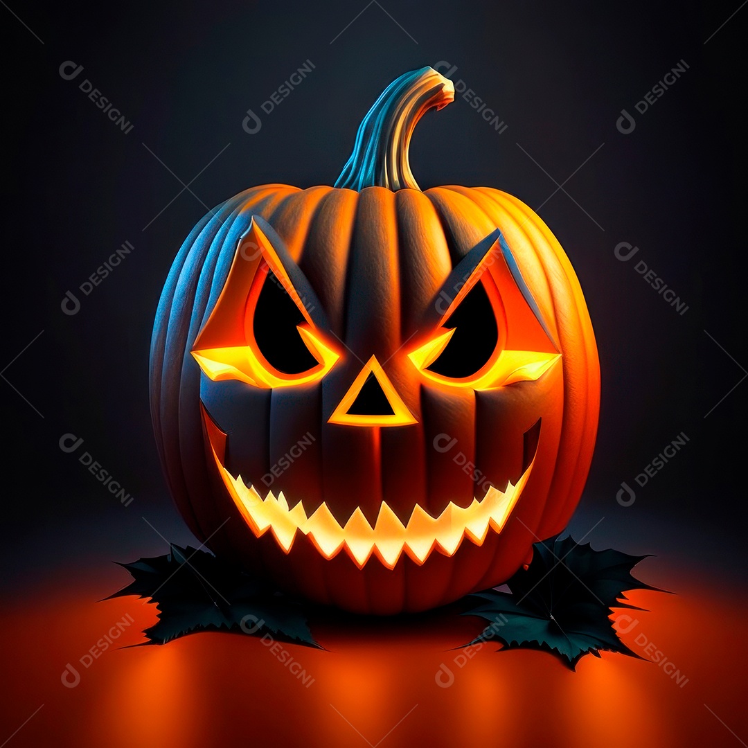 Abóbora halloween 3d 8k olhos aperfeiçoa o fundo.