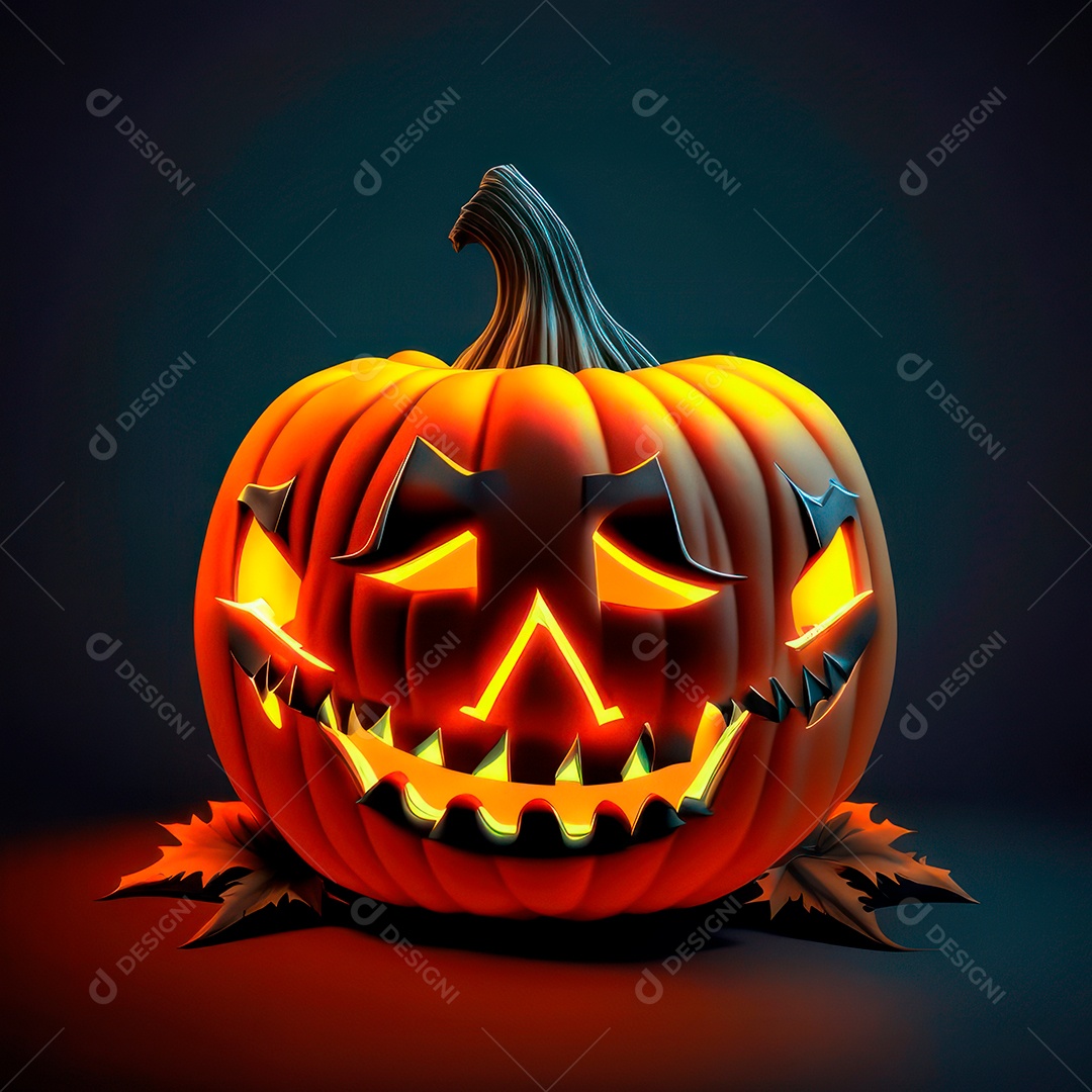 Abóbora halloween 3d 8k olhos aperfeiçoa o fundo.