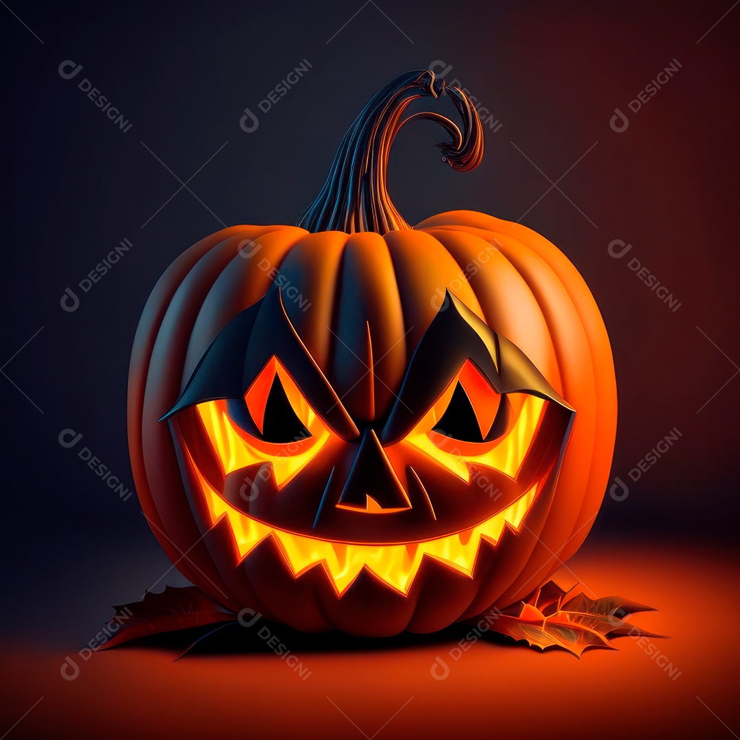 Abóbora halloween 3d 8k olhos aperfeiçoa o fundo.