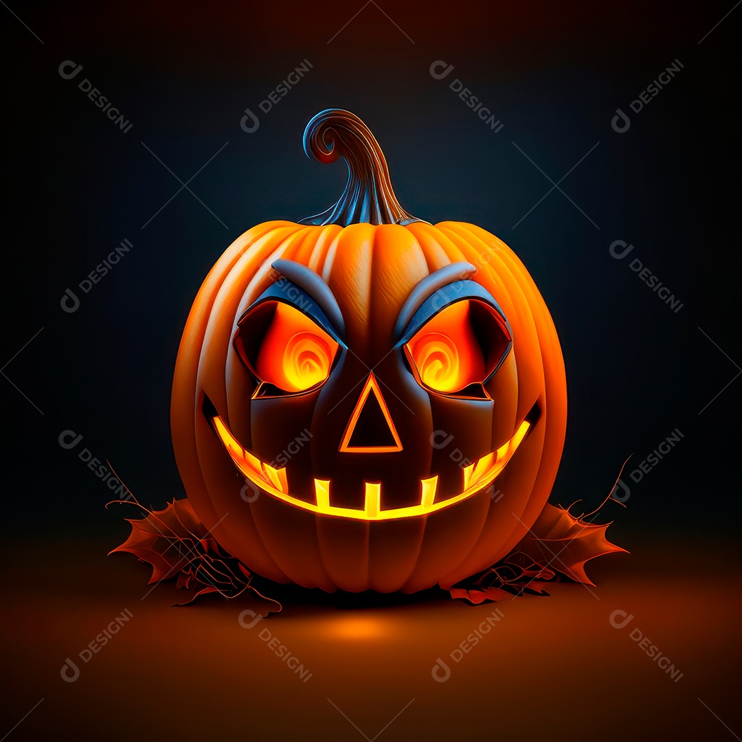 Abóbora halloween 3d 8k olhos aperfeiçoa o fundo.