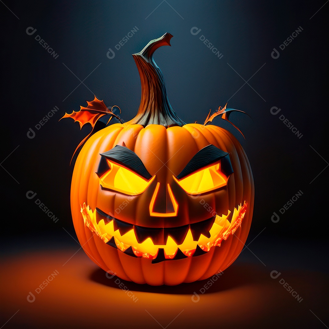 Abóbora halloween 3d 8k olhos aperfeiçoa o fundo.