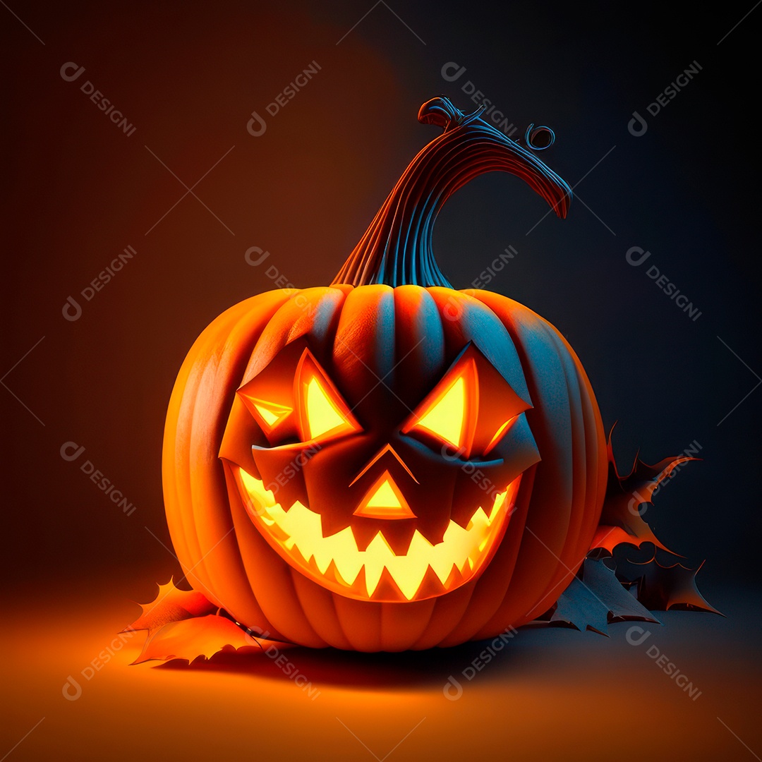 Abóbora halloween 3d 8k olhos aperfeiçoa o fundo.