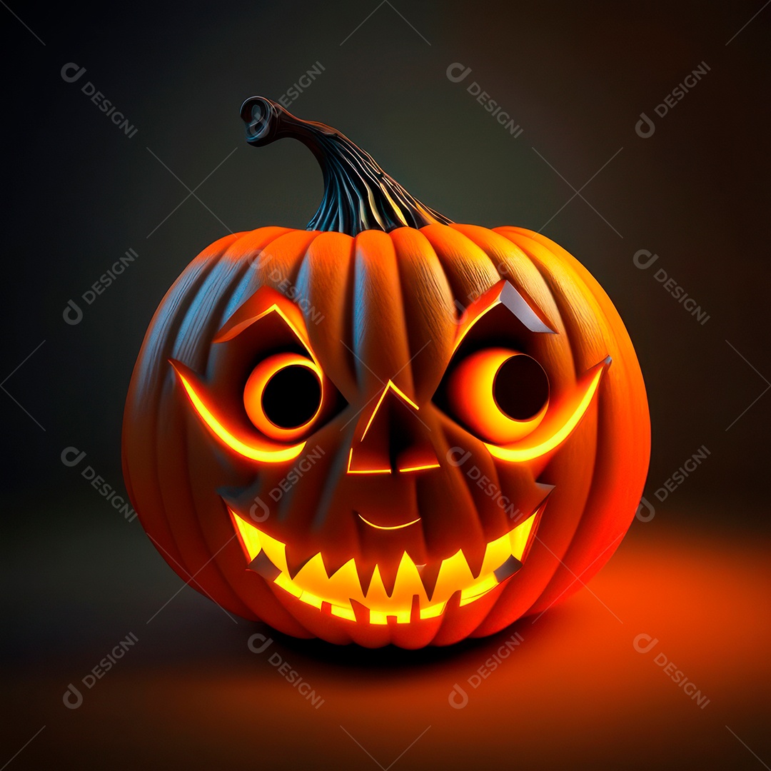 Abóbora halloween 3d 8k olhos aperfeiçoa o fundo.