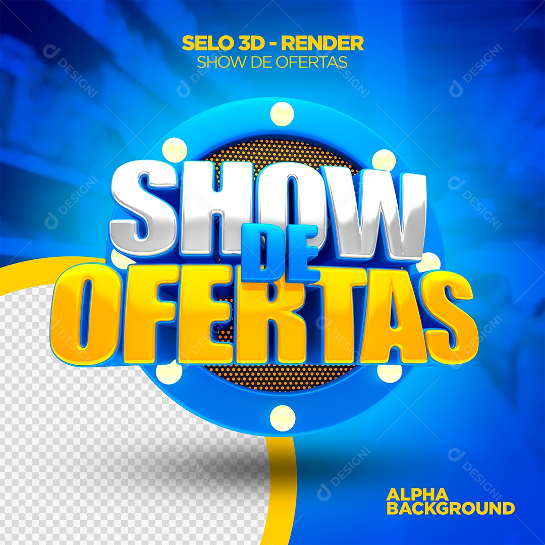 Show de Ofertas Selo 3D para Composição PSD
