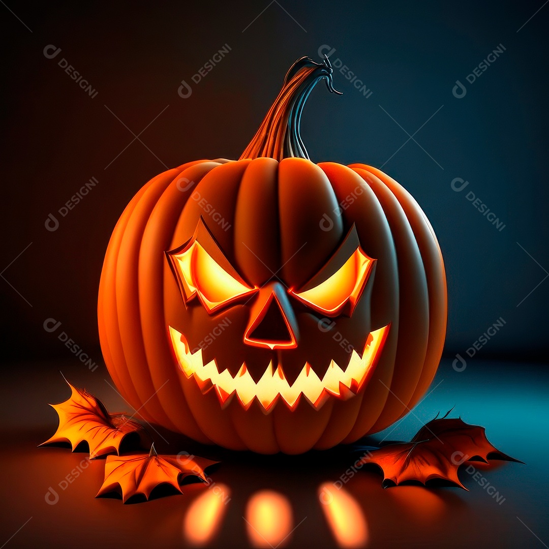 Abóbora halloween 3d 8k olhos aperfeiçoa o fundo.