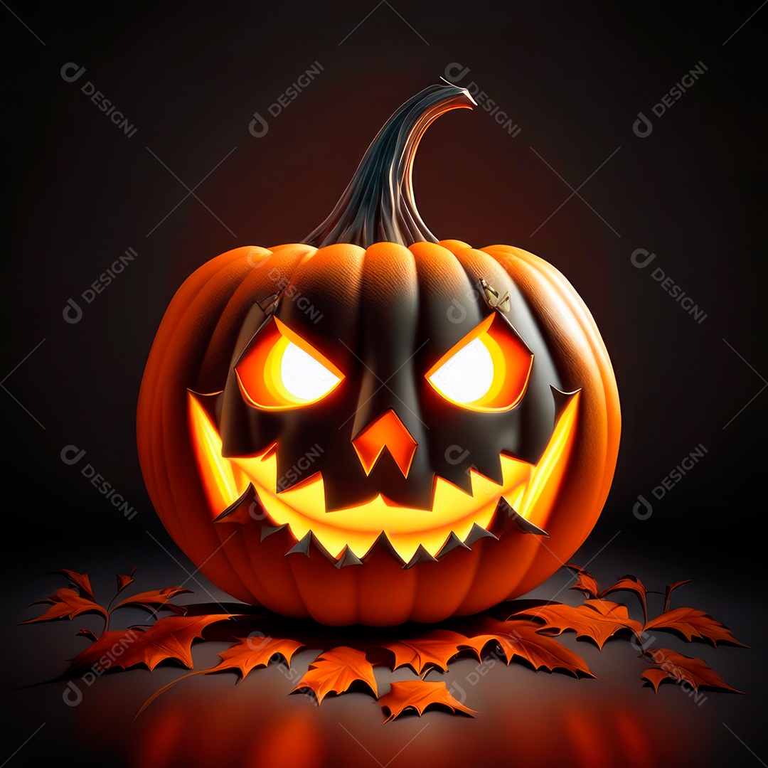 Abóbora halloween 3d 8k olhos aperfeiçoa o fundo.