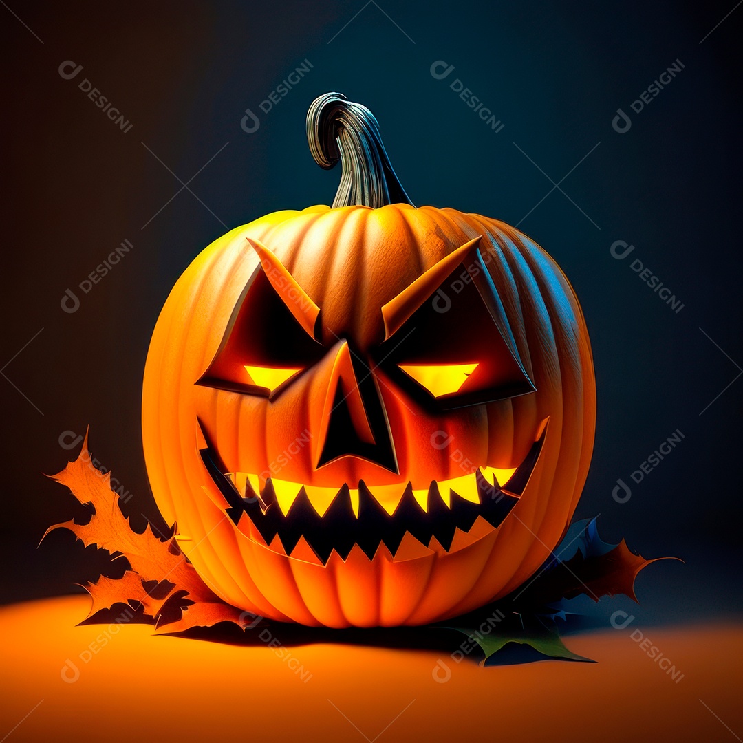 Abóbora halloween 3d 8k olhos aperfeiçoa o fundo.