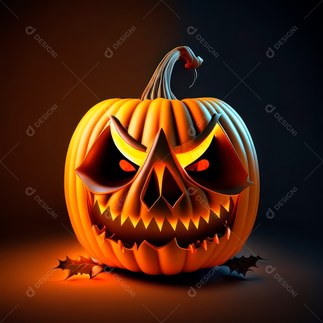 Abóbora halloween 3d 8k olhos aperfeiçoa o fundo.