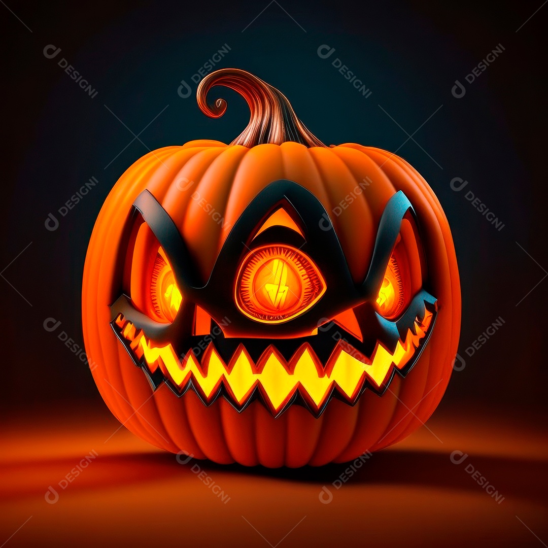 Abóbora halloween 3d 8k olhos aperfeiçoa o fundo.