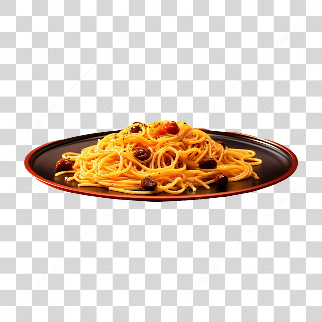 Prato de Macarronada com Carne Moída PNG Transparente