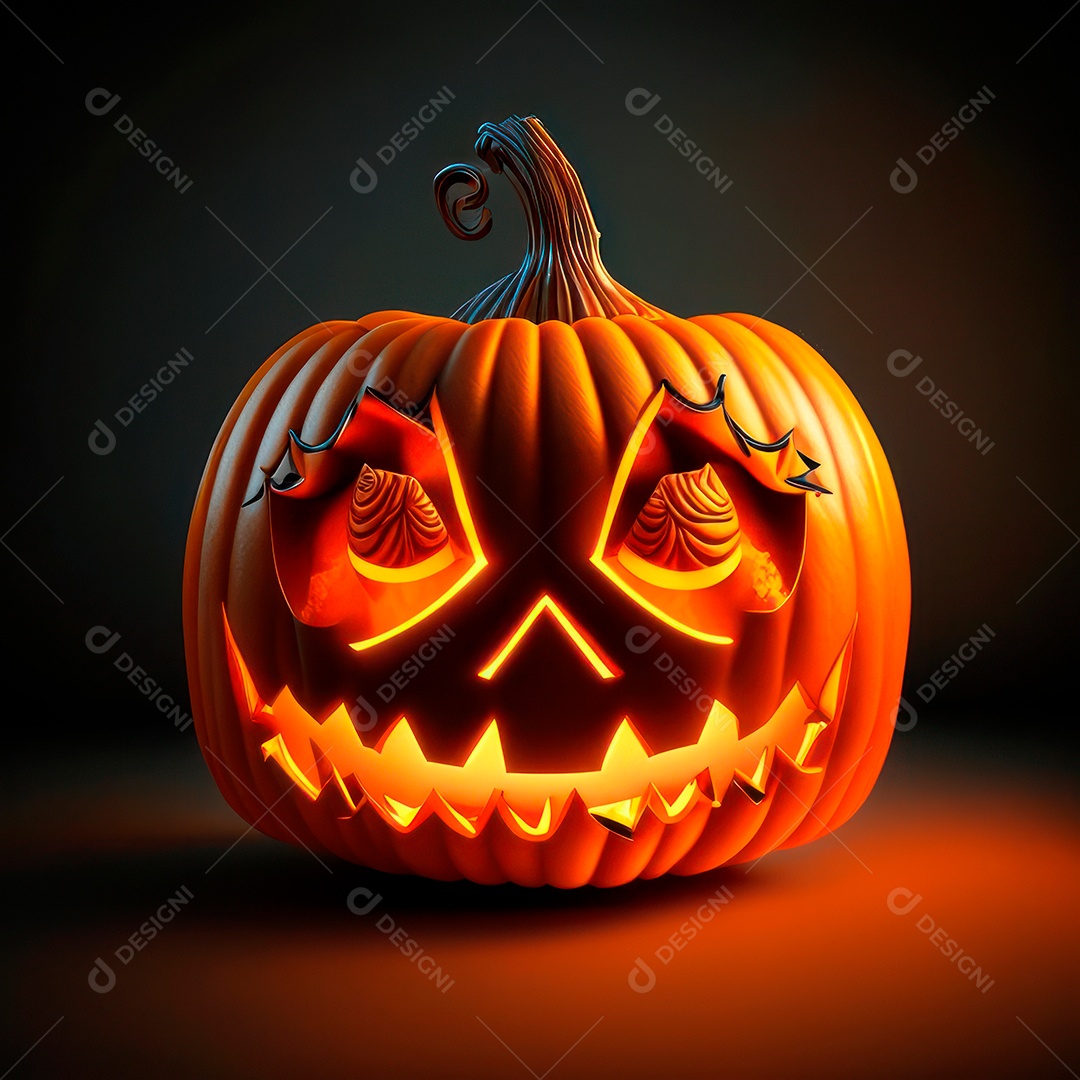 Abóbora halloween 3d 8k olhos aperfeiçoa o fundo.